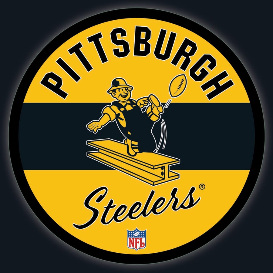 Pitsburgh Script Throwback Steelers Throwback Logo Vintage 1960's NFL PlTTSBURGH STEELERS 3 Inch