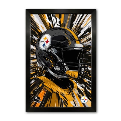 Pittsburgh Steelers 27" x 39" Framed Football Helmet Hyper Speed Art Print
