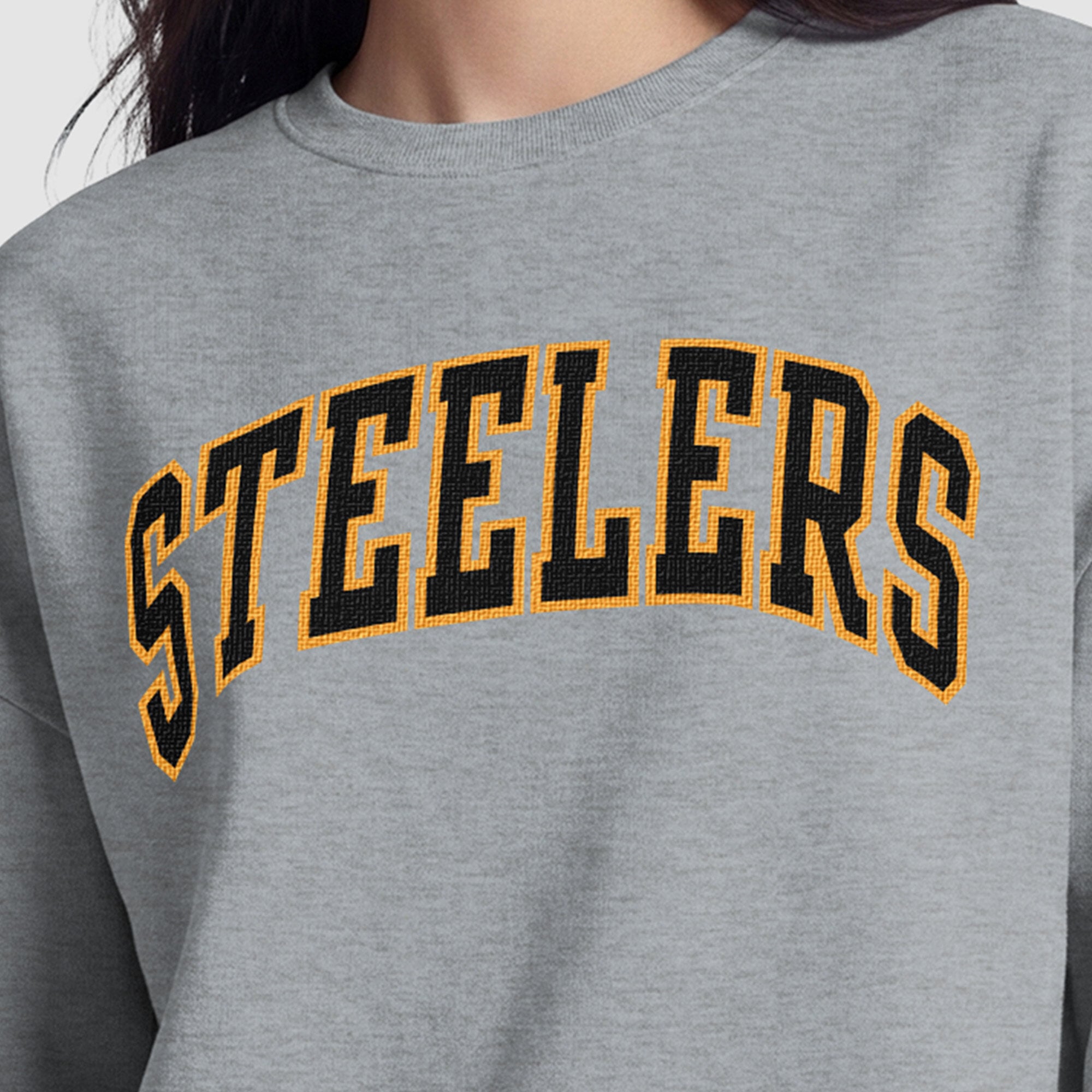 Sweat-shirt Pittsburgh Steelers Champion pour femme, doublure contrastée - Gris chiné
