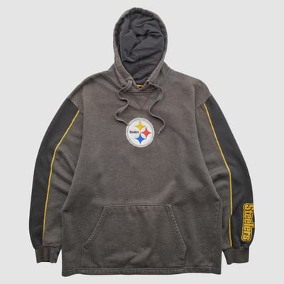 Pittsburgh Steelers NFL 2010s Hooded Pullover Sweatshirt - Dark Heather Gray - M by Fanatics Real Vintage