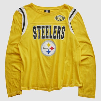 Pittsburgh Steelers NFL 2010s Long Sleeve T-shirt - Yellow - L by Fanatics Real Vintage