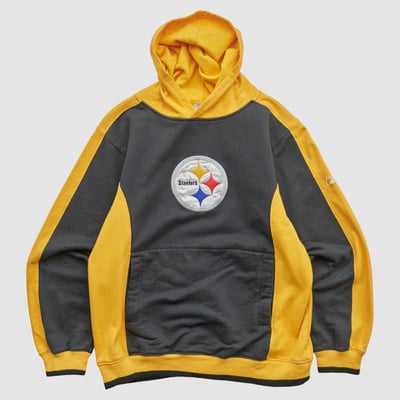 Pittsburgh Steelers Reebok 2000s Hooded Pullover Sweatshirt - Yellow - XS by Fanatics Real Vintage