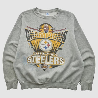 Pittsburgh Steelers Starter 1995 Pullover Sweatshirt - Heather Gray - L by Fanatics Real Vintage