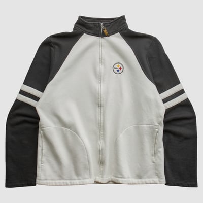 Pittsburgh Steelers Team Edition Apparel 2000s Full Zip Jacket - White - M by Fanatics Real Vintage