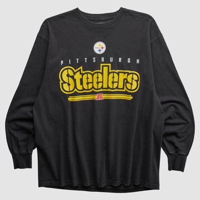 Pittsburgh Steelers Team Edition Apparel 2000s Long Sleeve T-shirt - Black - M by Fanatics Real Vintage