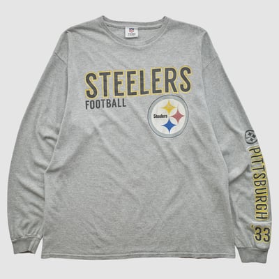 Pittsburgh Steelers Team Edition Apparel 2010s Long Sleeve T-shirt - Heather Gray - L by Fanatics Real Vintage