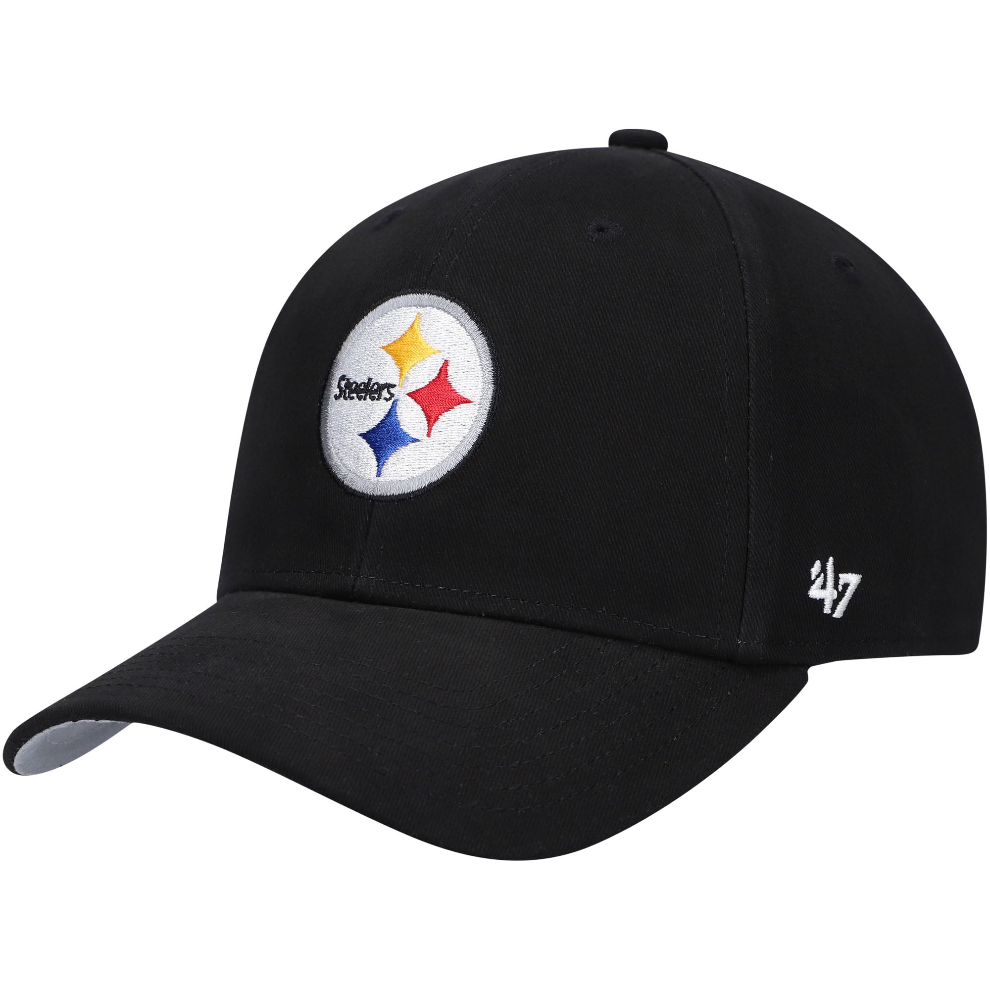 Casquette ajustable noire Pittsburgh Steelers de base MVP de l'équipe, modèle 47, pour enfants d'âge préscolaire