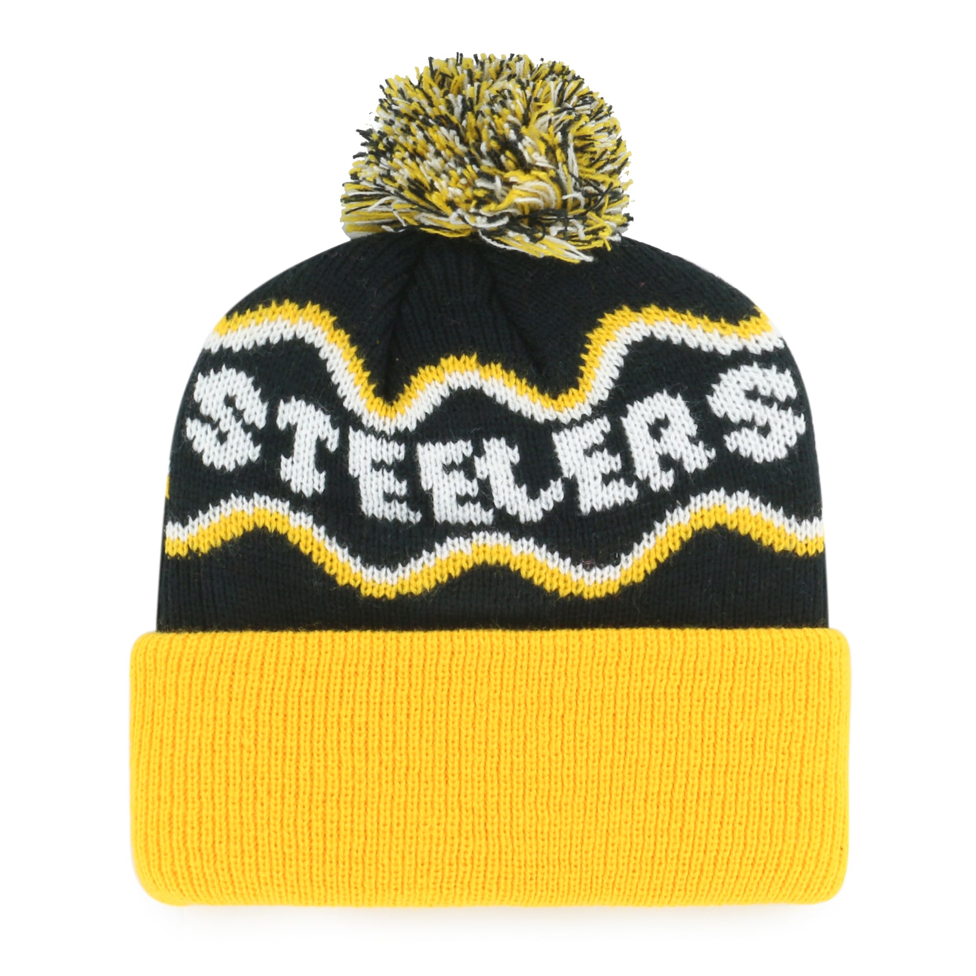 Bonnet tricoté à revers Pittsburgh Steelers noir '47 pour enfants d'âge préscolaire