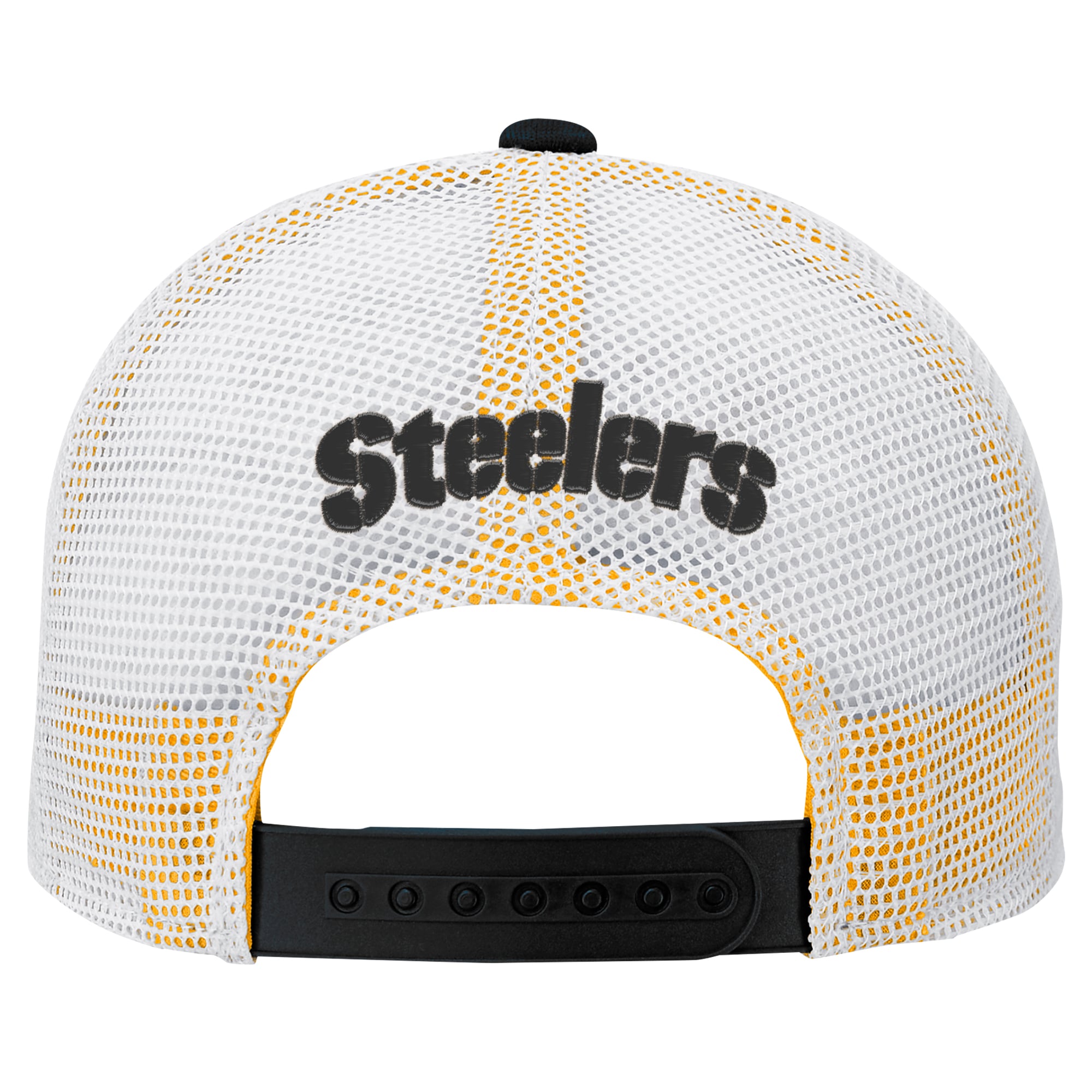 Casquette trucker ajustable Pittsburgh Steelers Core Lockup noire et blanche pour enfants d'âge préscolaire