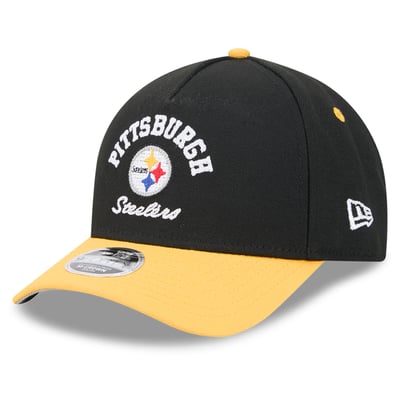 Pittsburgh Steelers New Era Preschool Arch 9FORTY A-Frame M-Crown Adjustable Hat - Black