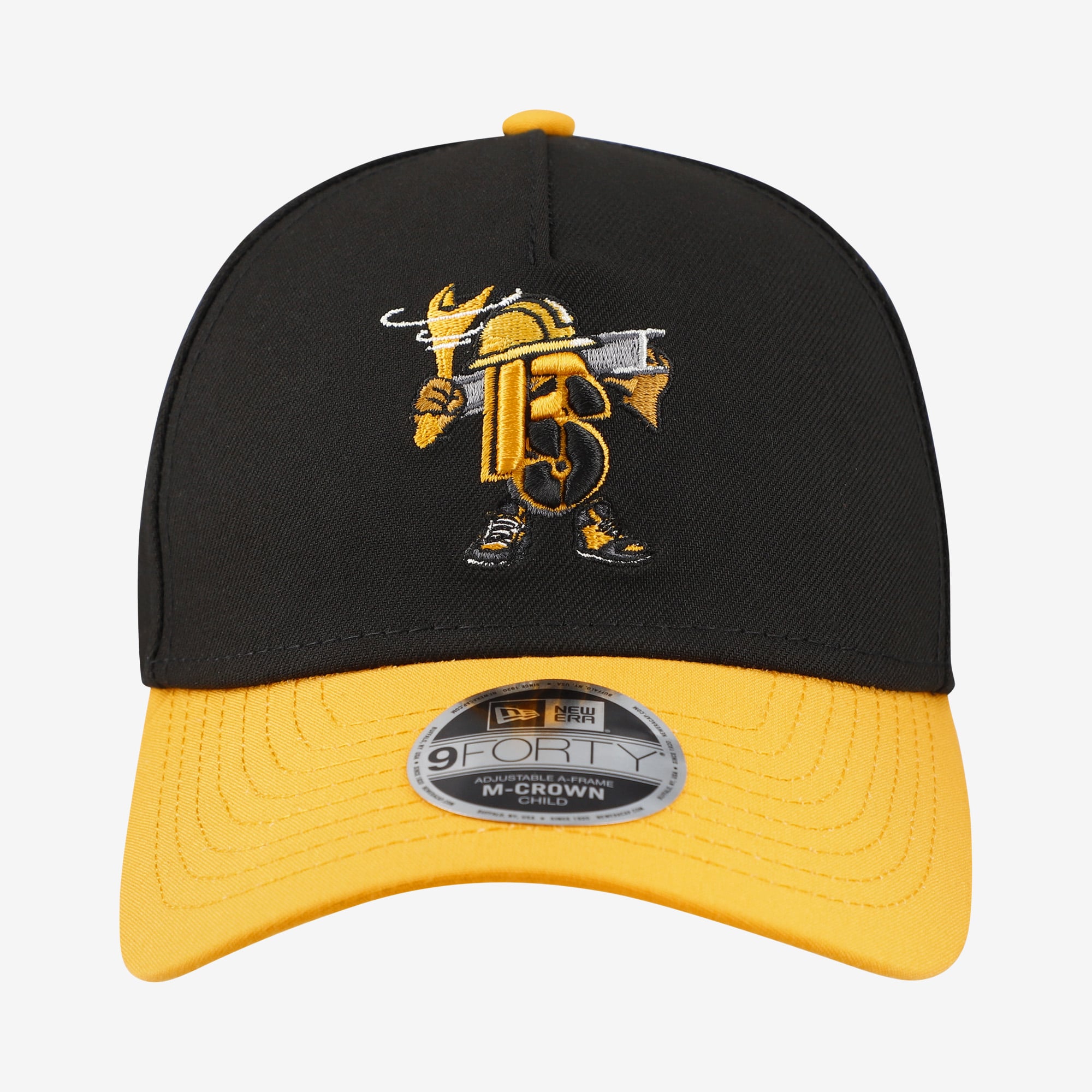Casquette ajustable New Era noire Pittsburgh Steelers Cartoon 9FORTY M-Crown A-Frame pour enfants d'âge préscolaire