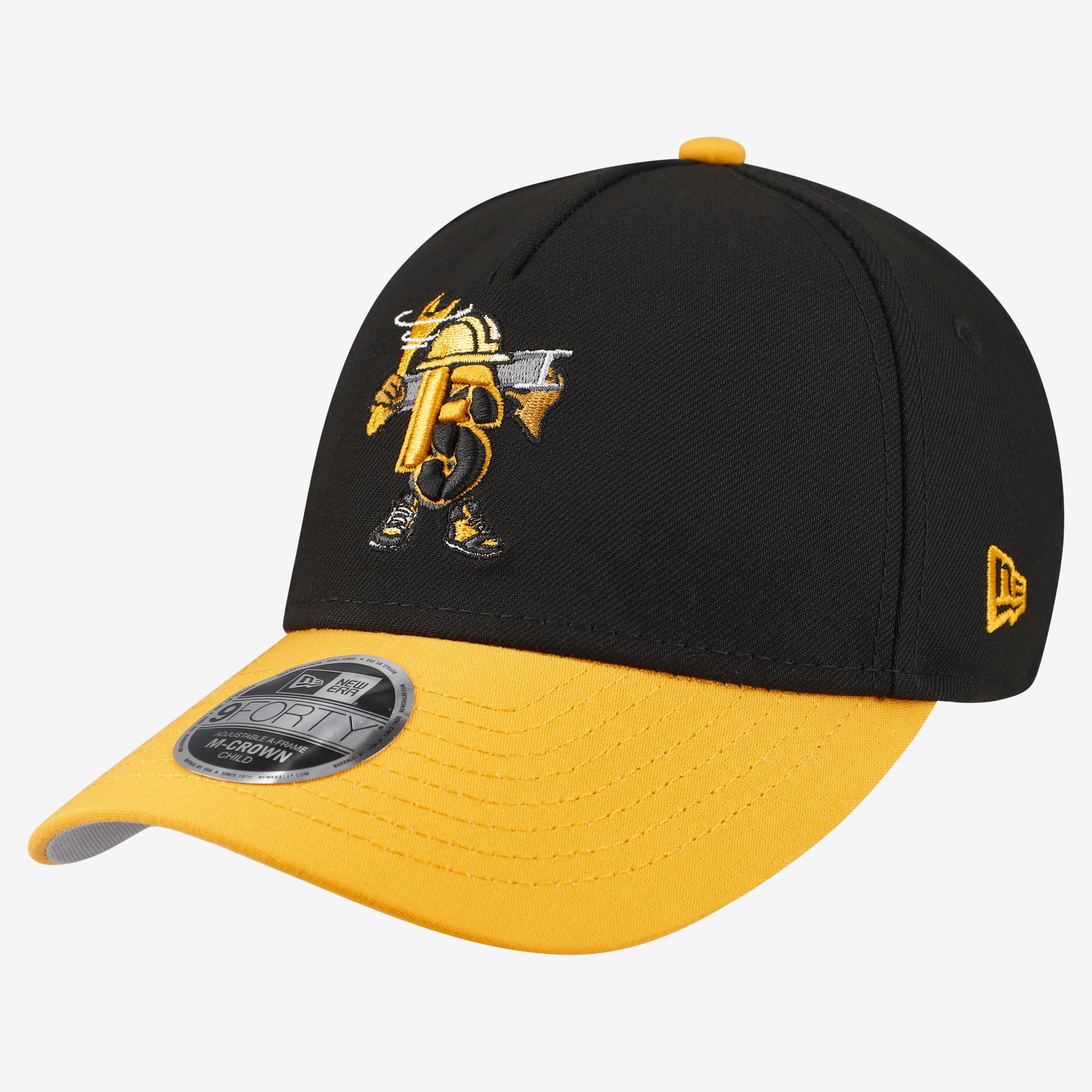 Casquette ajustable New Era noire Pittsburgh Steelers Cartoon 9FORTY M-Crown A-Frame pour enfants d'âge préscolaire