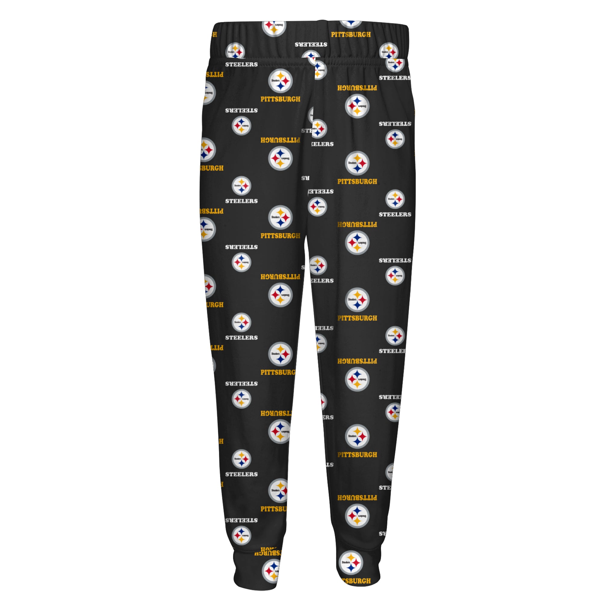 Ensemble pyjama Outerstuff pour enfants d'âge préscolaire : T-shirt à manches longues et pantalon imprimé intégral Pittsburgh Steelers noirs