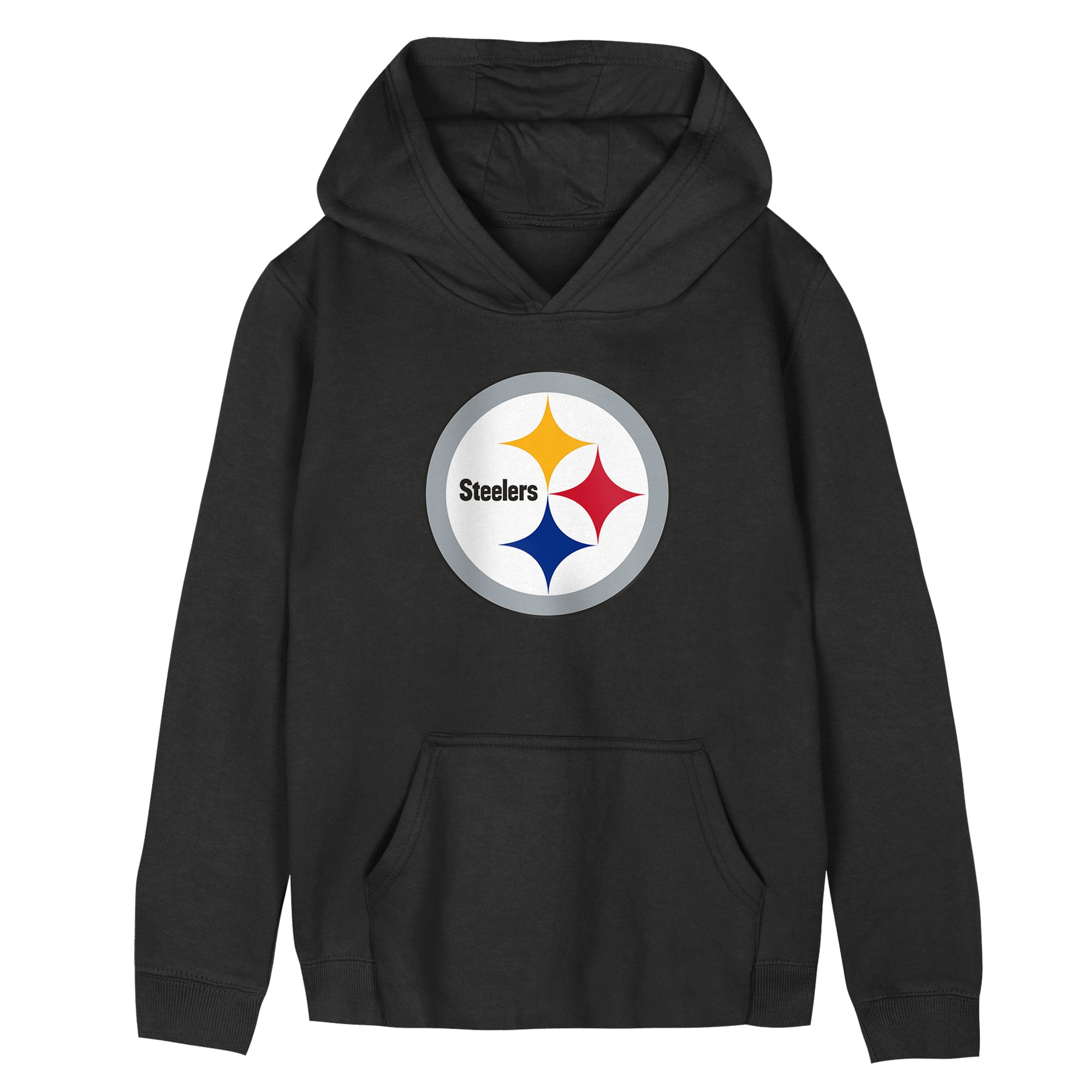 Sweat à capuche en polaire noir logo principal des Steelers de Pittsburgh pour enfants d'âge préscolaire Outerstuff