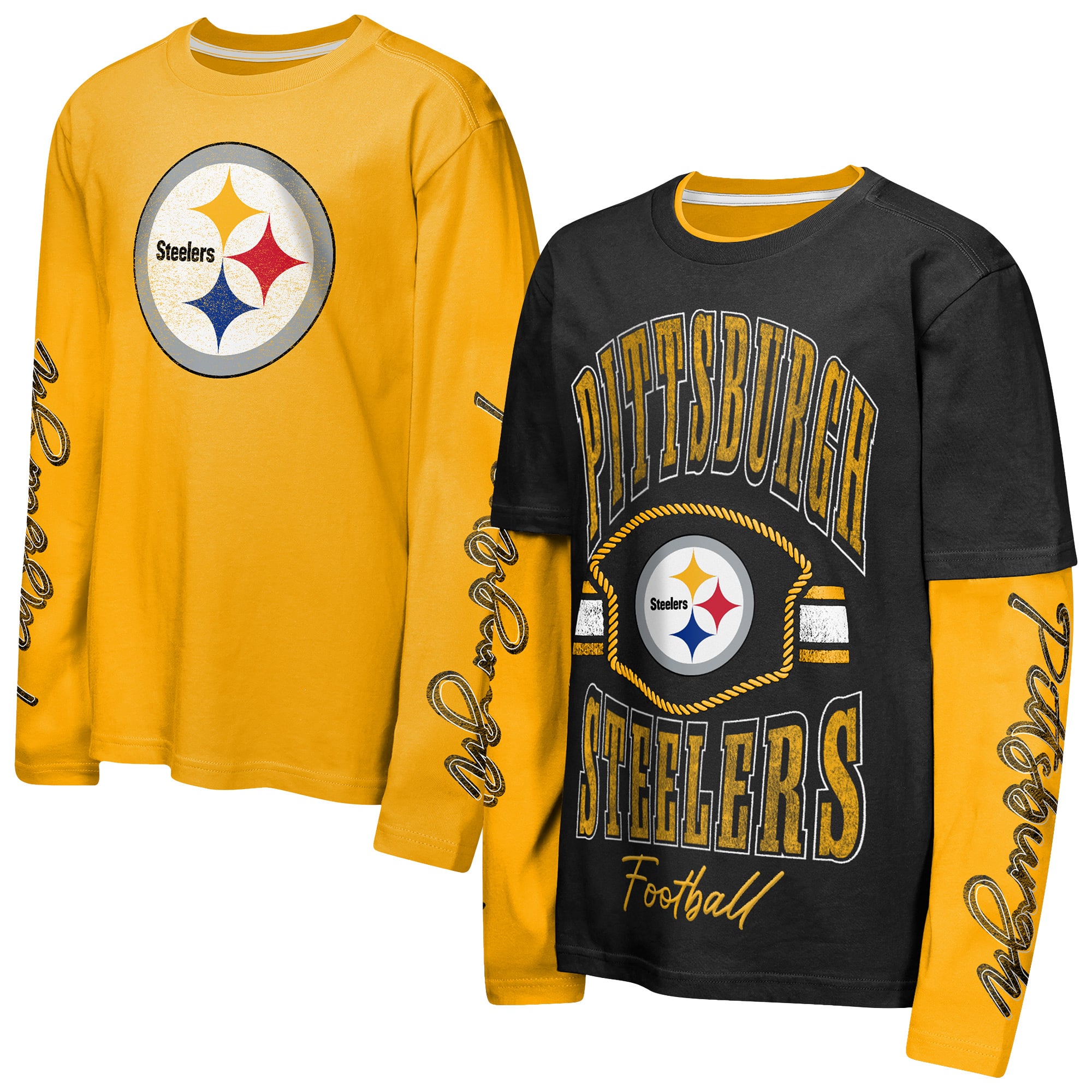 Preschool Outerstuff Black/Gold Pittsburgh Steelers Motion Combo Set