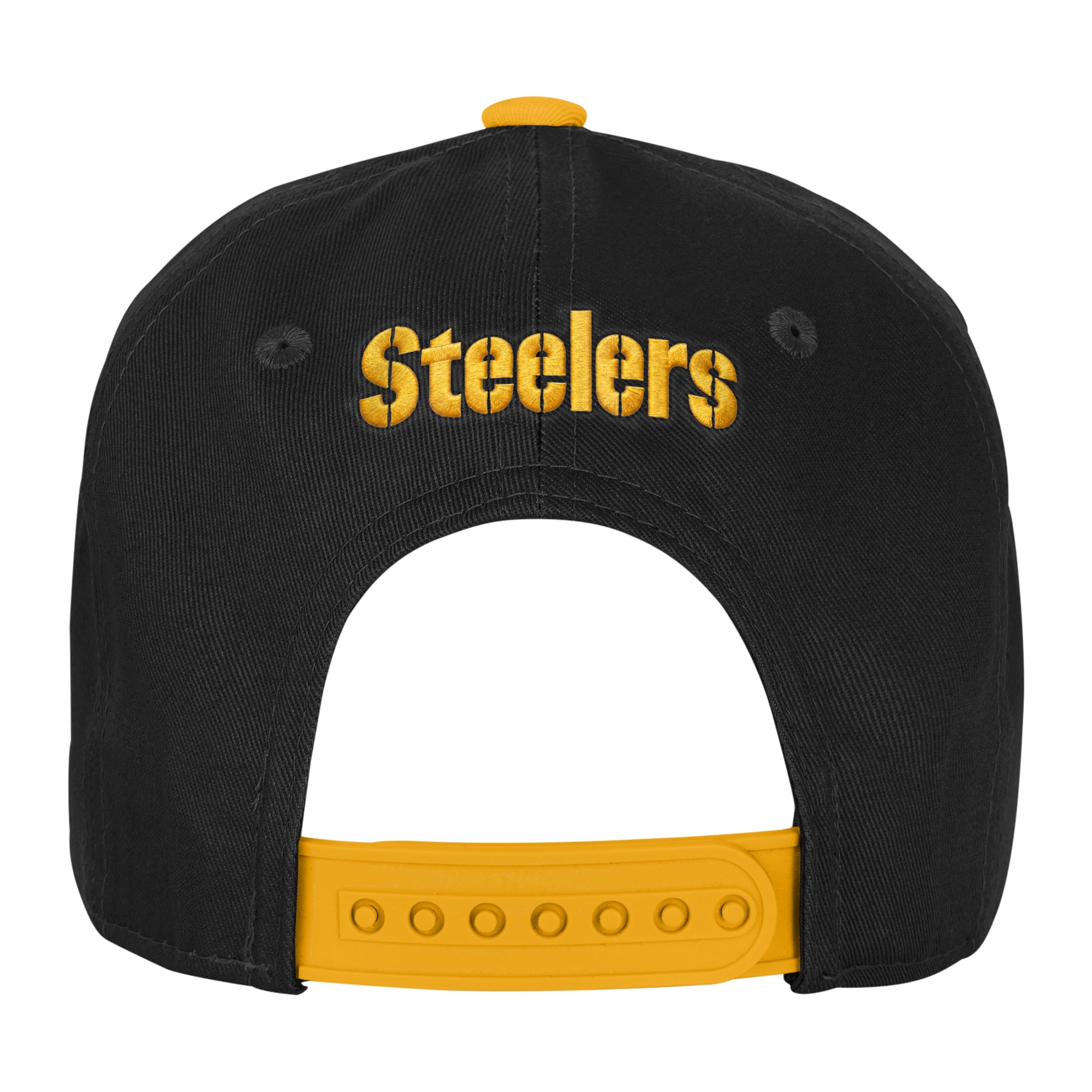 Casquette à visière plate noire et dorée Pittsburgh Steelers pour enfants d'âge préscolaire