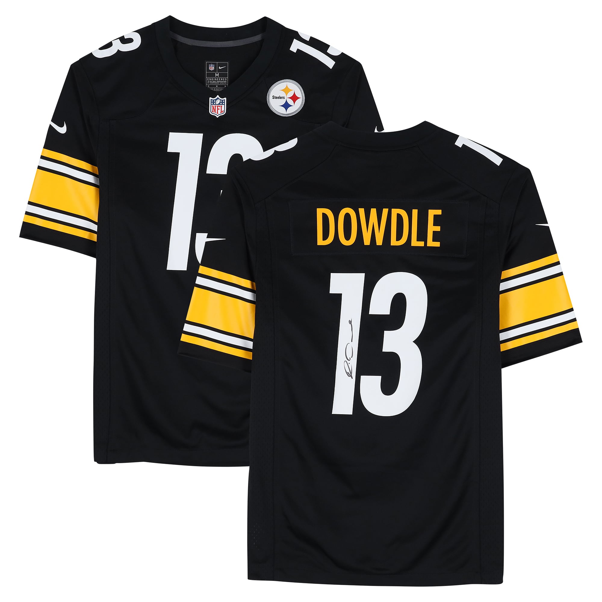 Maillot de match noir Nike autographié de Rico Dowdle, des Steelers de Pittsburgh