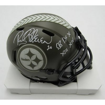 Autographed Rocky Bleier Helmets ... - Sports Memorabilia