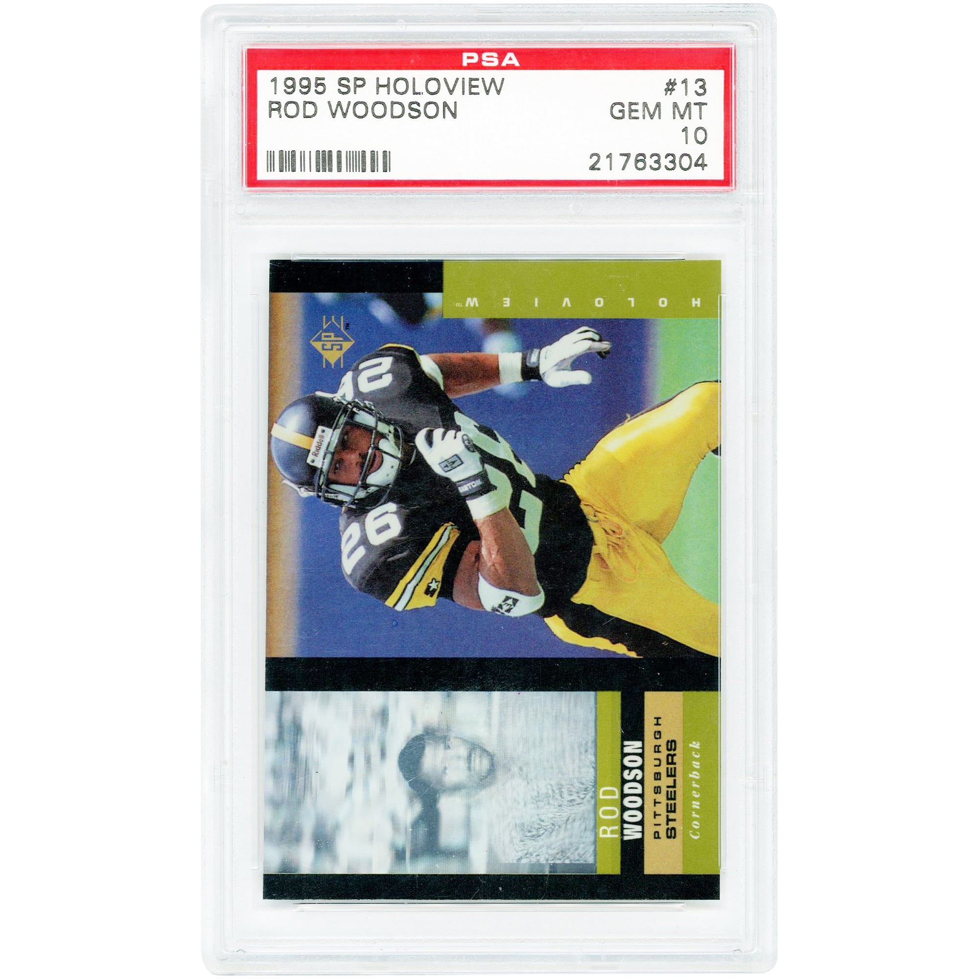 Rod Woodson Pittsburgh Steelers 1995 Upper Deck SP Holoview #13 PSA Authenticated 10 Card