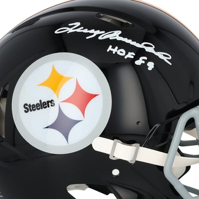 Terry Bradshaw Pittsburgh Steelers Autographed Fanatics Authentic Riddell 1963-1976 Throwback Speed Authentic Helmet with "HOF 89" Inscription
