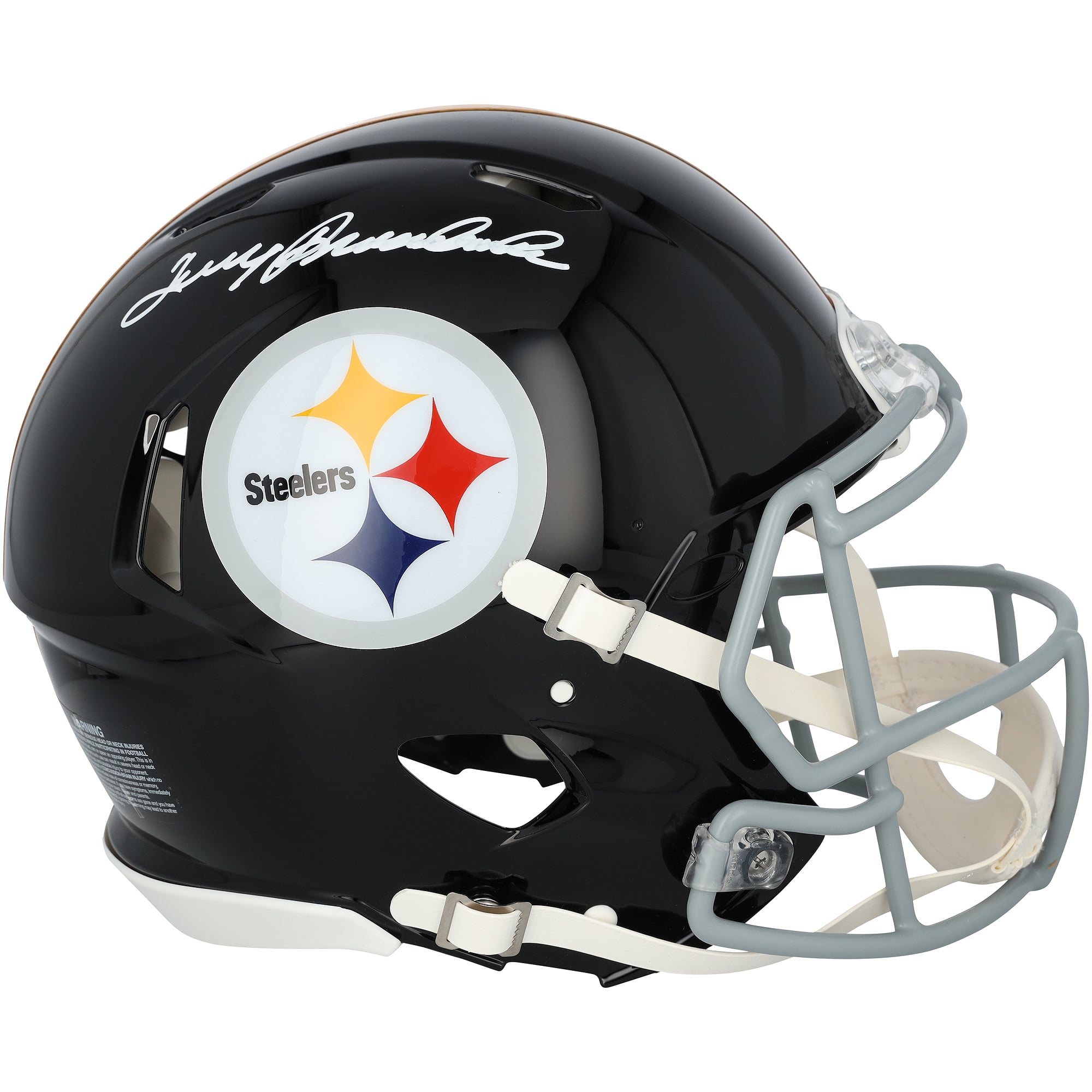 Casque Riddell authentique rétro Speed ​​1963-1976 autographié par Terry Bradshaw, des Steelers de Pittsburgh
