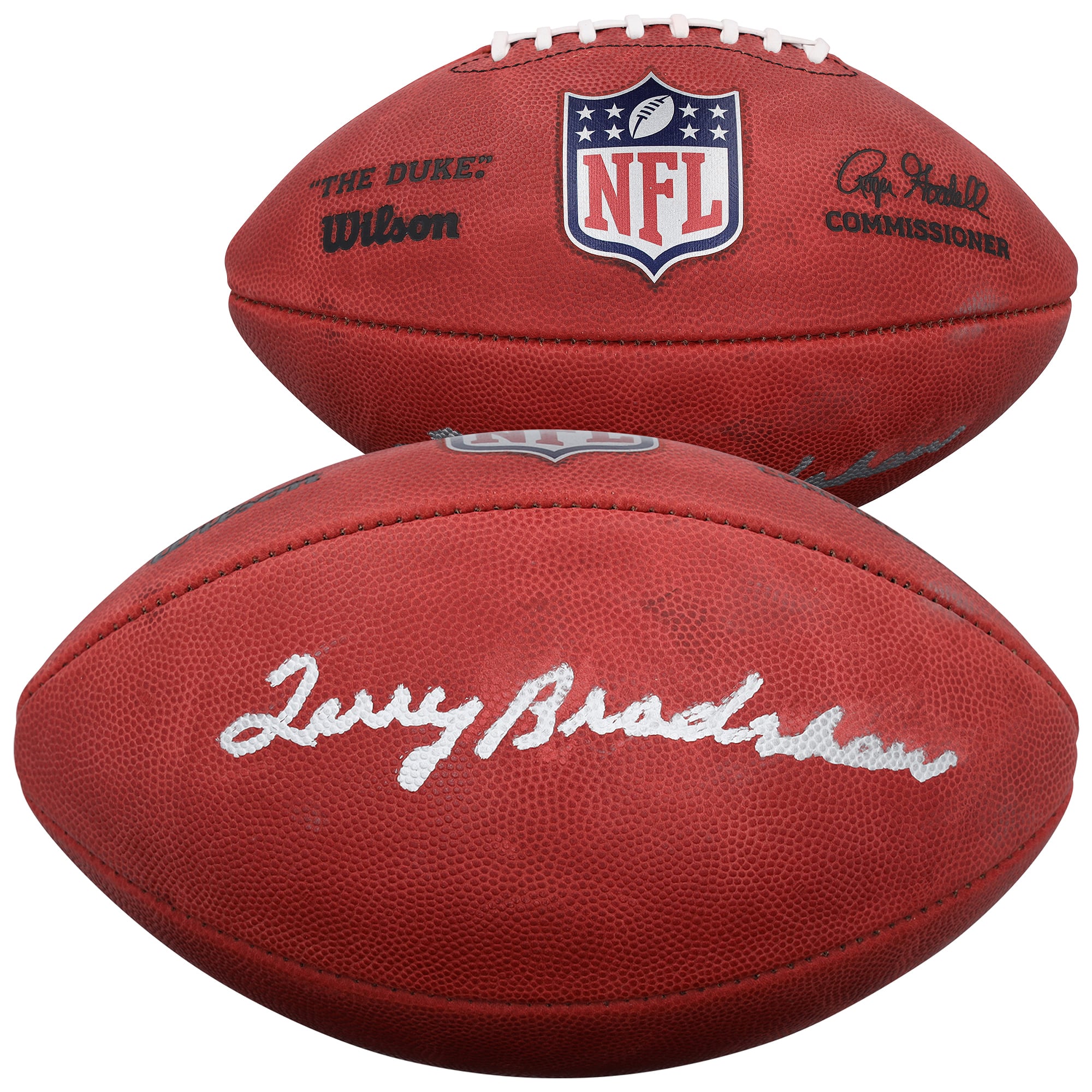 Ballon de football Wilson Duke en couleur, autographié par Terry Bradshaw (Pittsburgh Steelers).