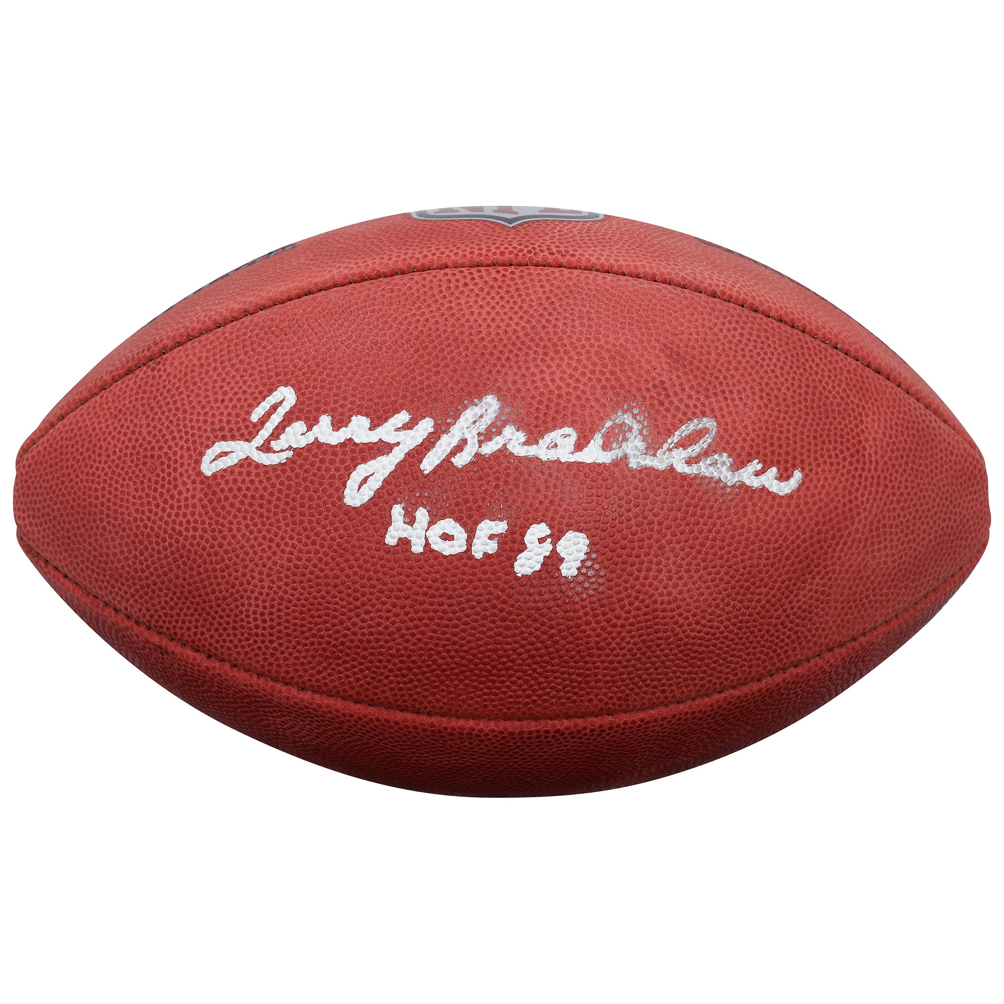Ballon de football Wilson Duke en couleur, autographié par Terry Bradshaw (Pittsburgh Steelers), avec inscription « HOF 89 ».