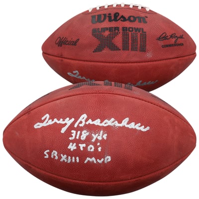 Terry Bradshaw Pittsburgh Steelers Autographed Fanatics Authentic Wilson Duke Super Bowl XIII Football with Multiple Inscriptions - Limited Edition #5/5