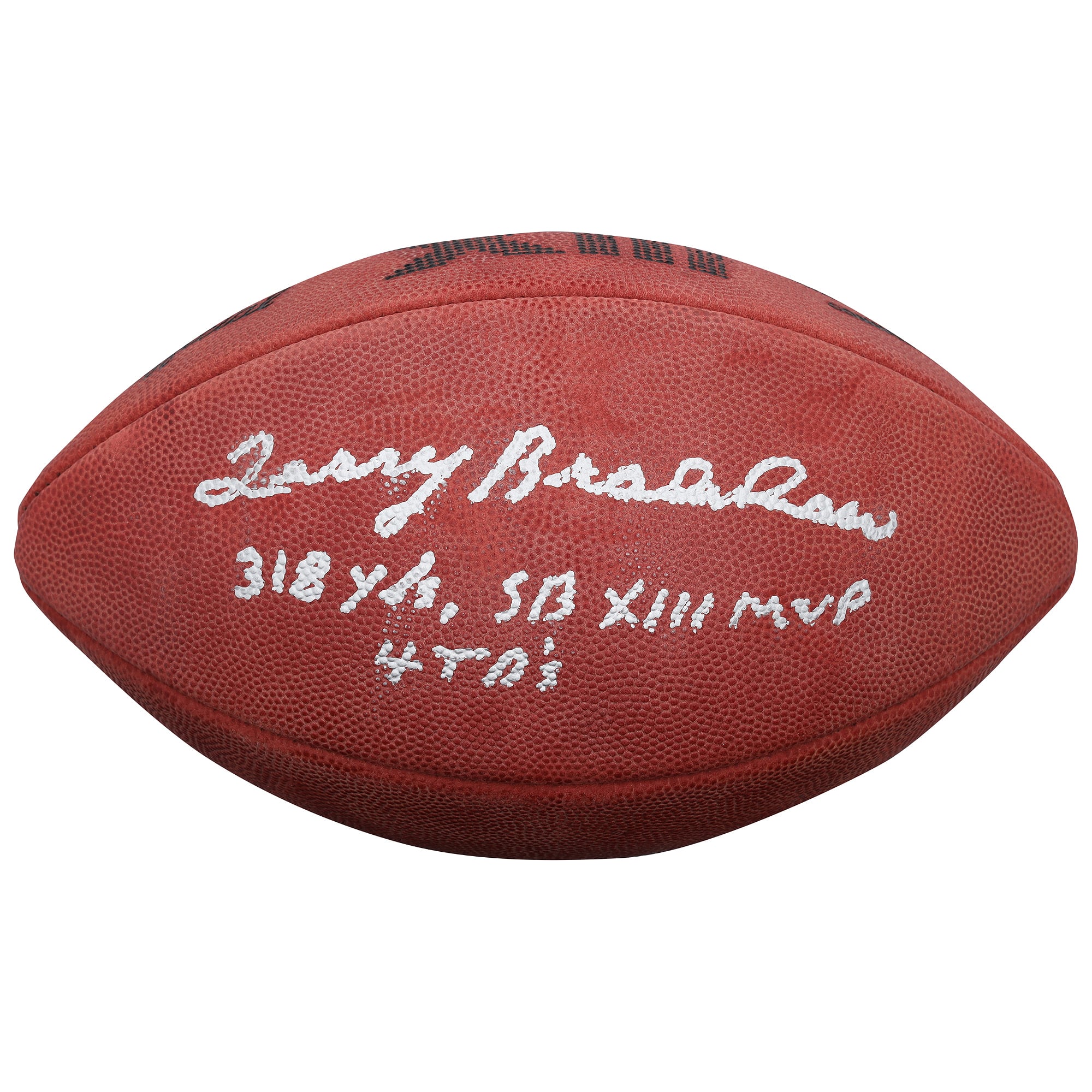 Ballon de football américain Wilson Duke Super Bowl XIII autographié par Terry Bradshaw (Pittsburgh Steelers) avec plusieurs inscriptions - Édition limitée à 5 exemplaires