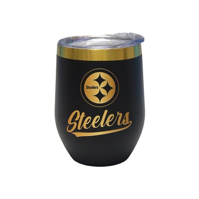 Pittsburgh Steelers The Memory Company 12oz. Stainless Steel Gold Lettering Stemless Wine Tumbler