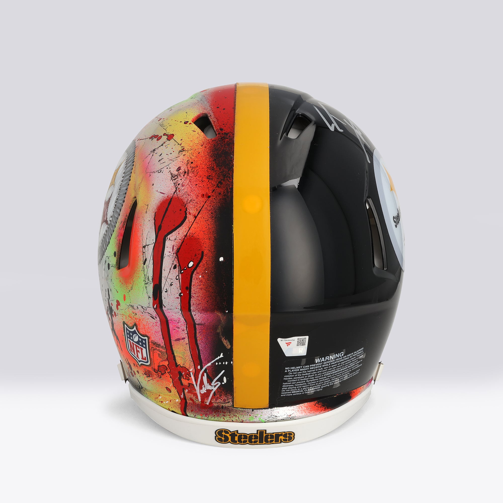 Casque Riddell Speed ​​Authentic autographié par T.J. Watt des Steelers de Pittsburgh - Illustration de Shawn Voelker - NF70444456
