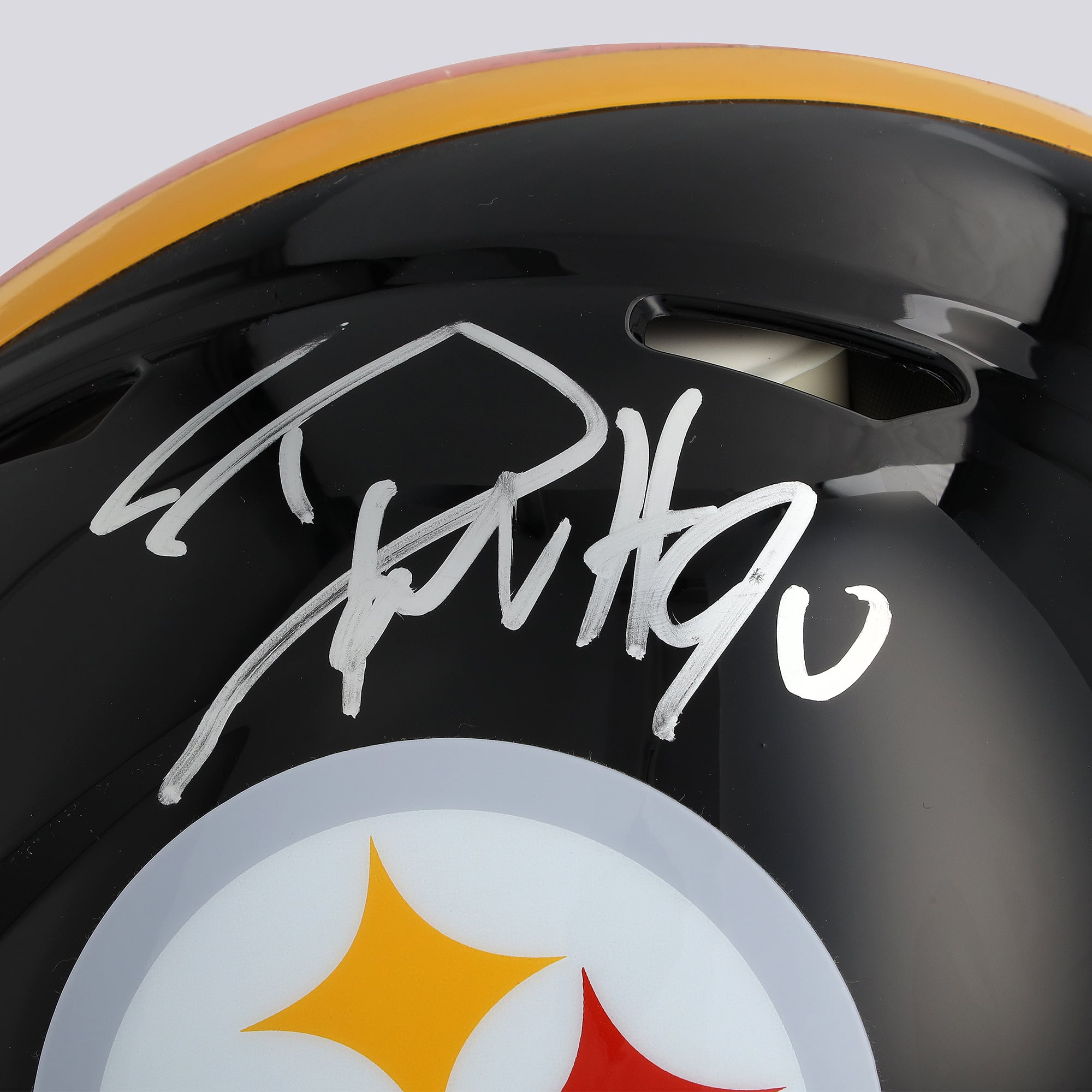 Casque Riddell Speed ​​Authentic autographié par T.J. Watt des Steelers de Pittsburgh - Illustration de Shawn Voelker - NF70444456