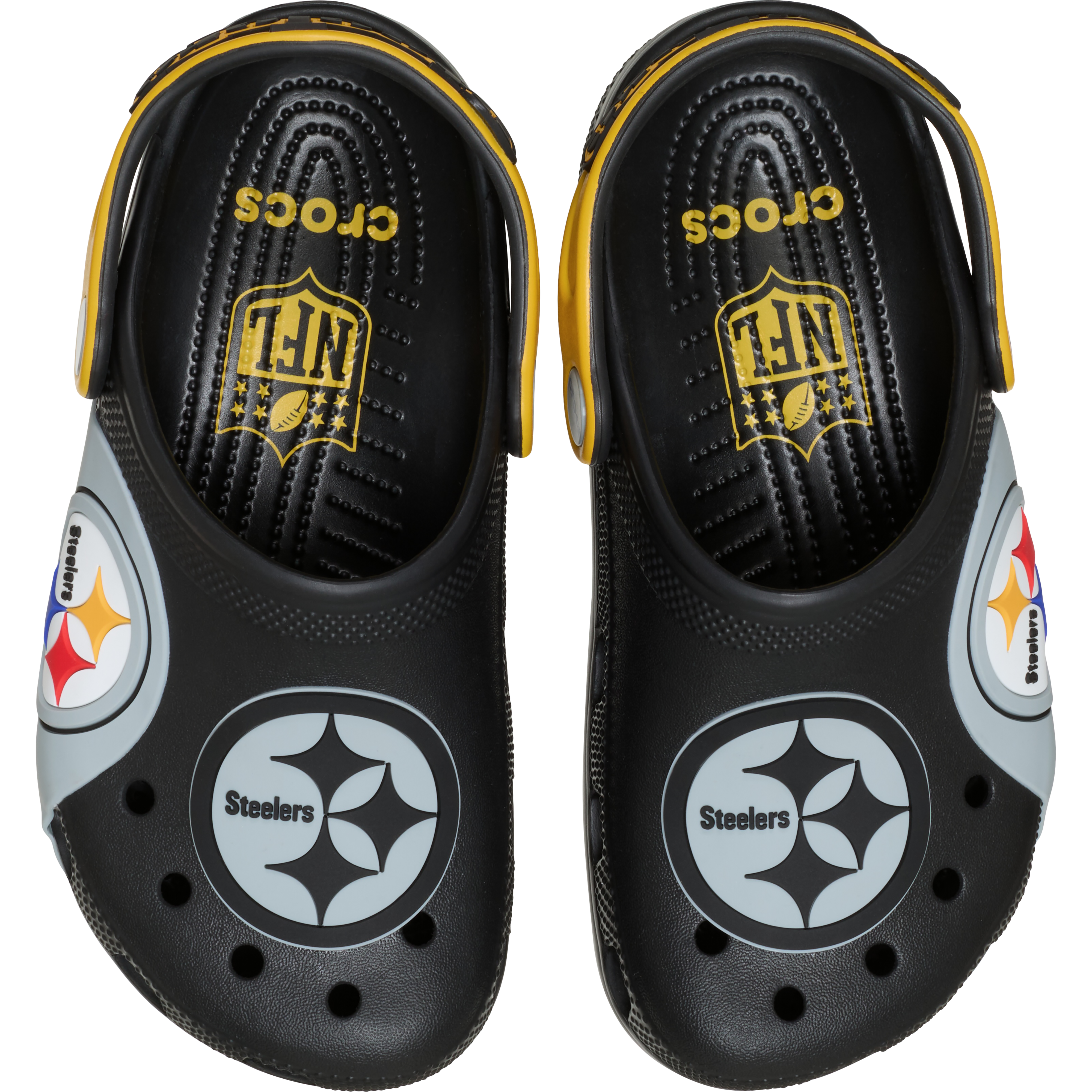 Sabots classiques Crocs noirs Pittsburgh Steelers pour tout-petits