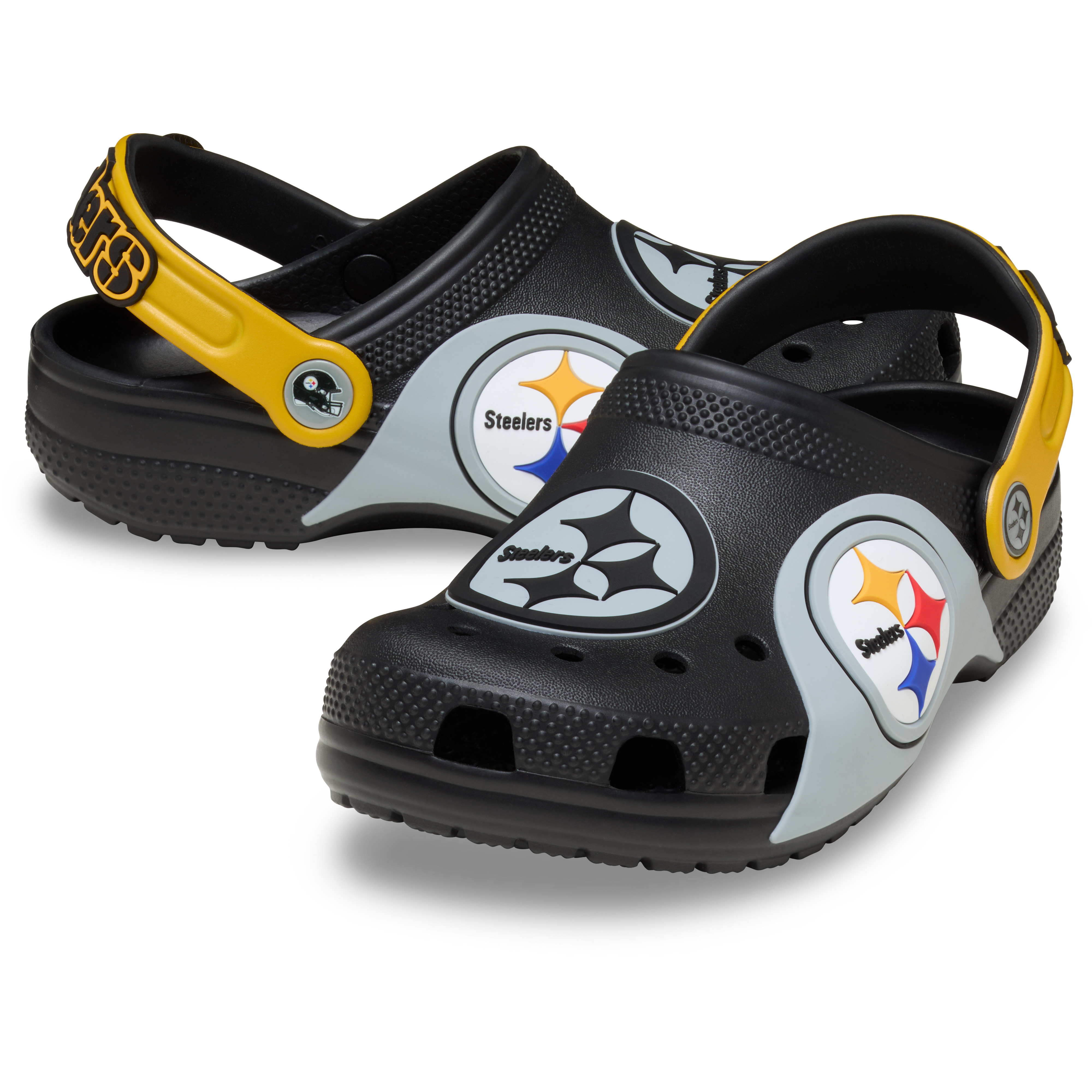 Sabots classiques Crocs noirs Pittsburgh Steelers pour tout-petits
