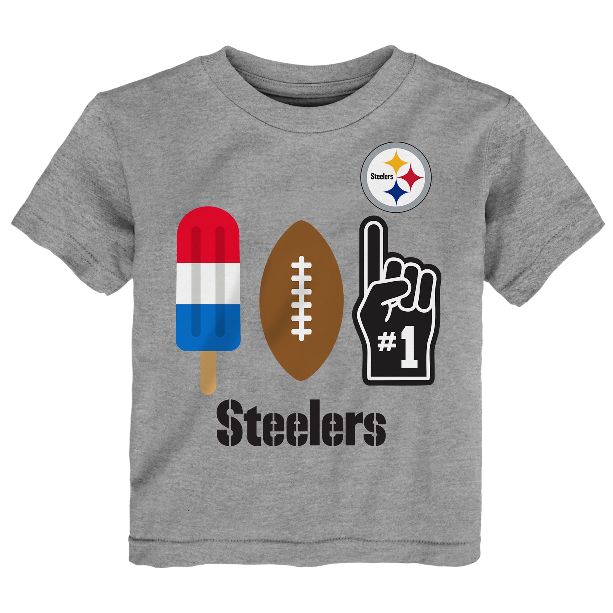 T-shirt enfant gris chiné Pittsburgh Steelers Americana Pop