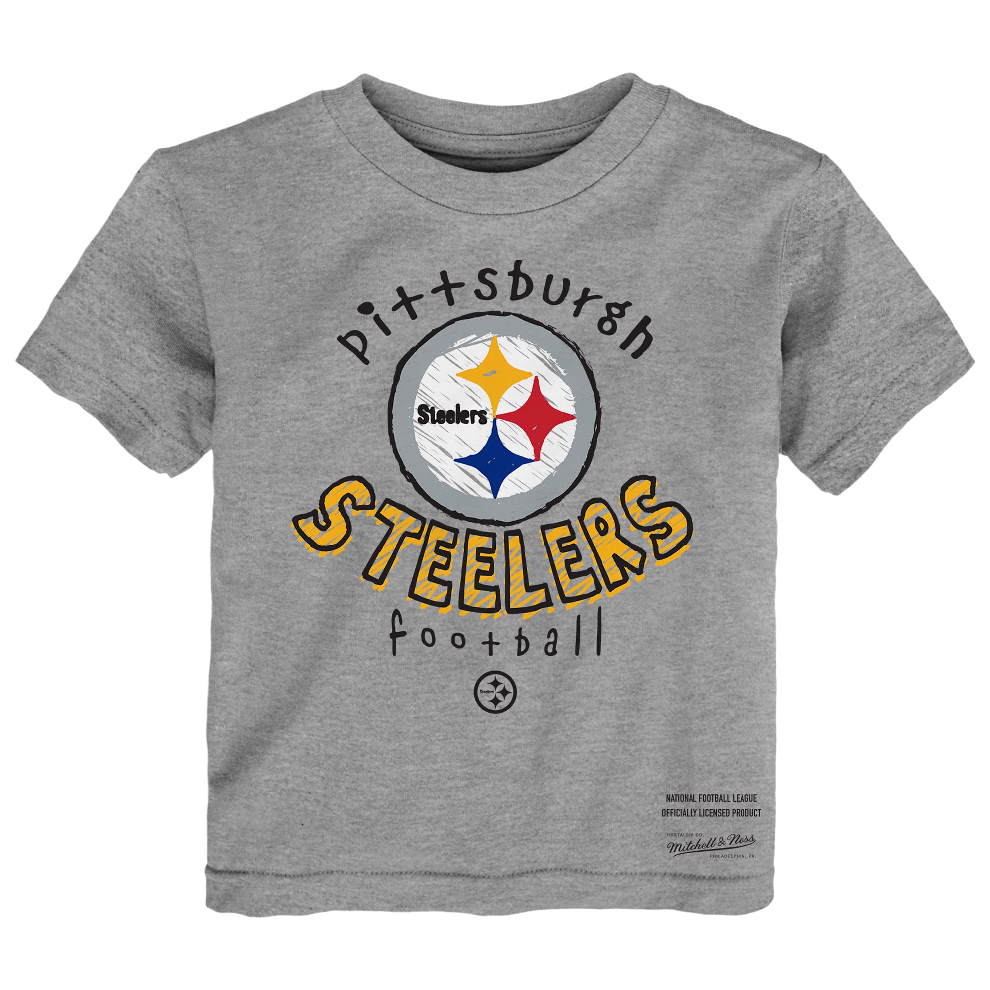 Toddler Mitchell & Ness  Black/Gray Pittsburgh Steelers Two-Pack Sketched Up T-Shirt Set