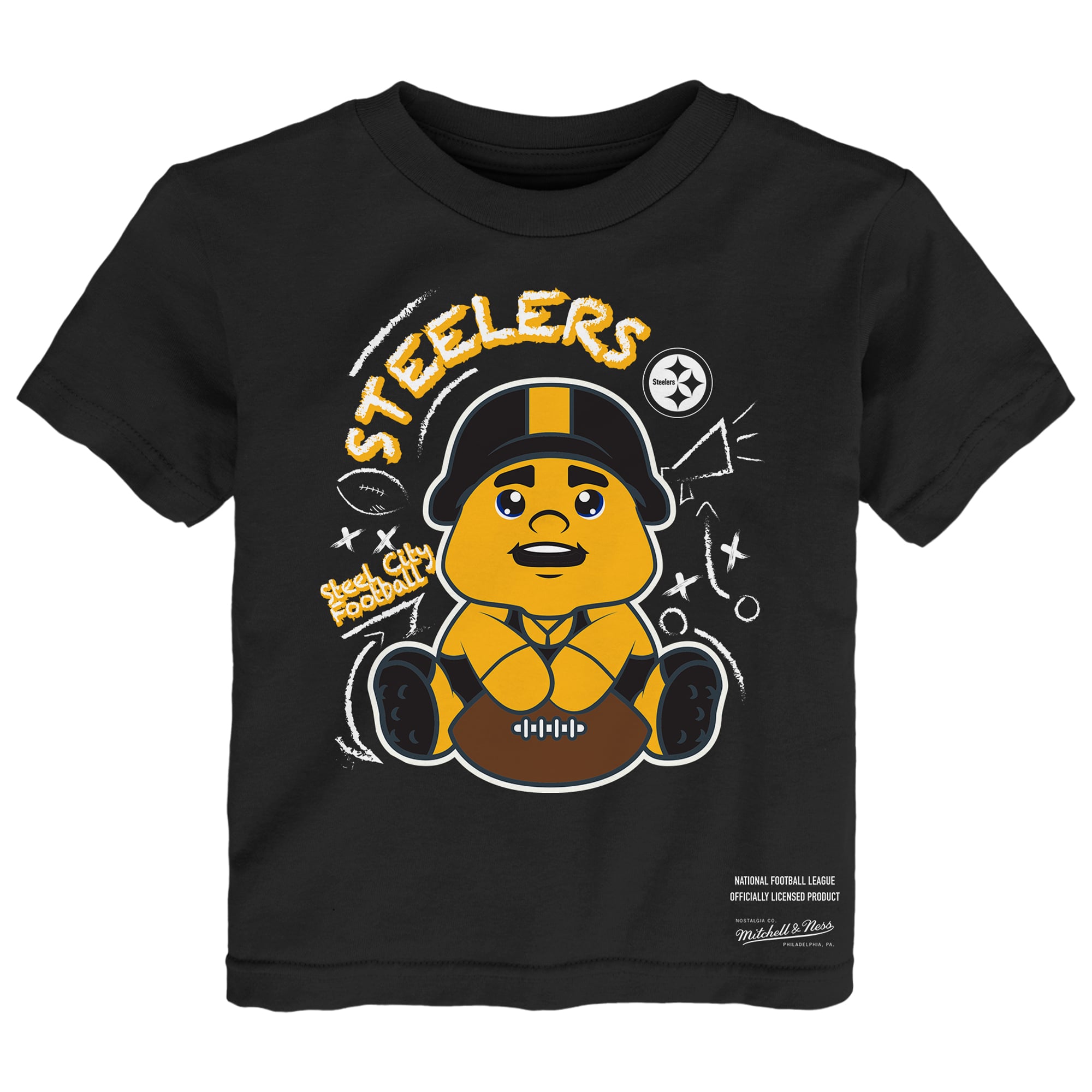 Toddler Mitchell & Ness  Black/Gray Pittsburgh Steelers Two-Pack Sketched Up T-Shirt Set