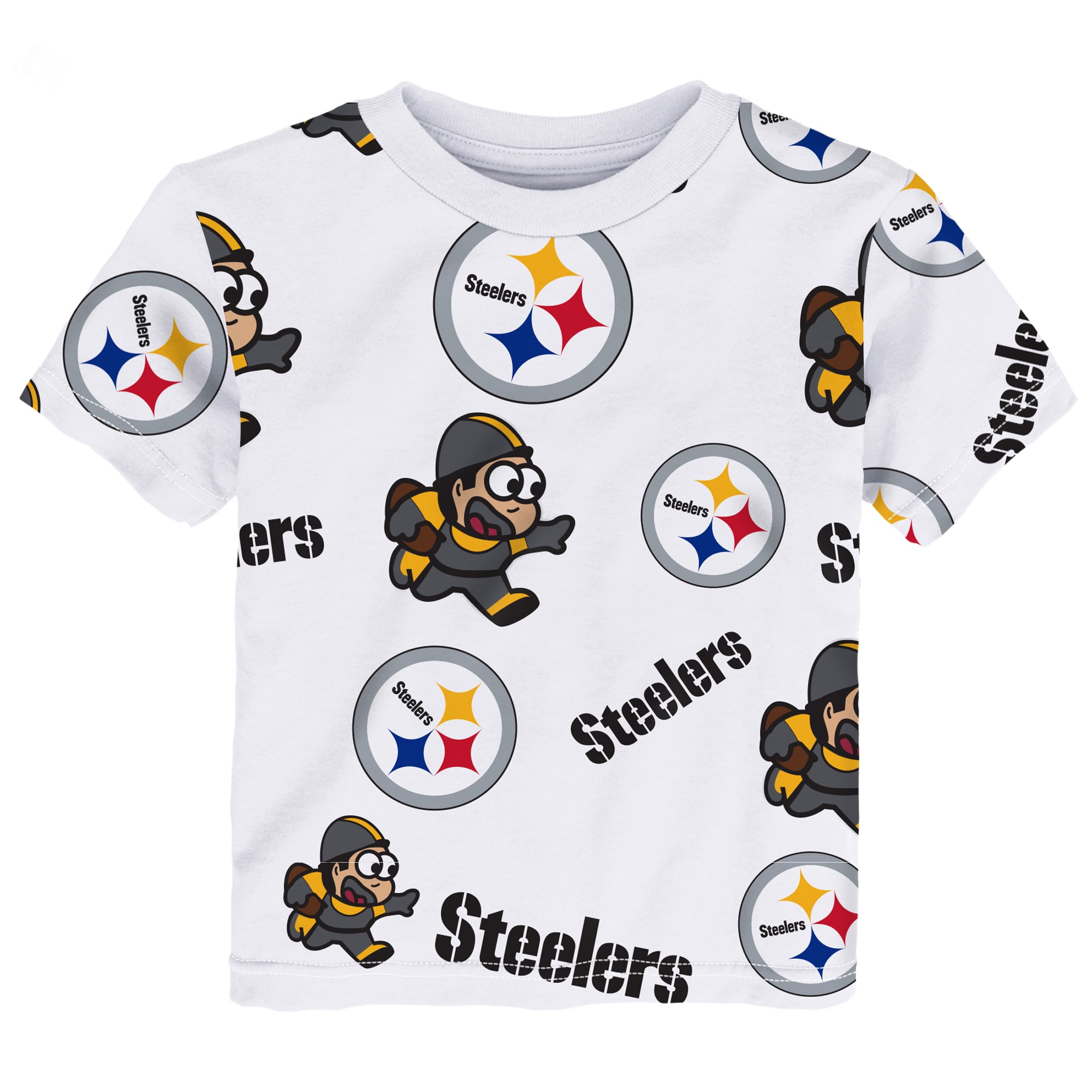 T-shirt de jeu blanc Outerstuff pour tout-petits, mascotte des Steelers Pittsburgh