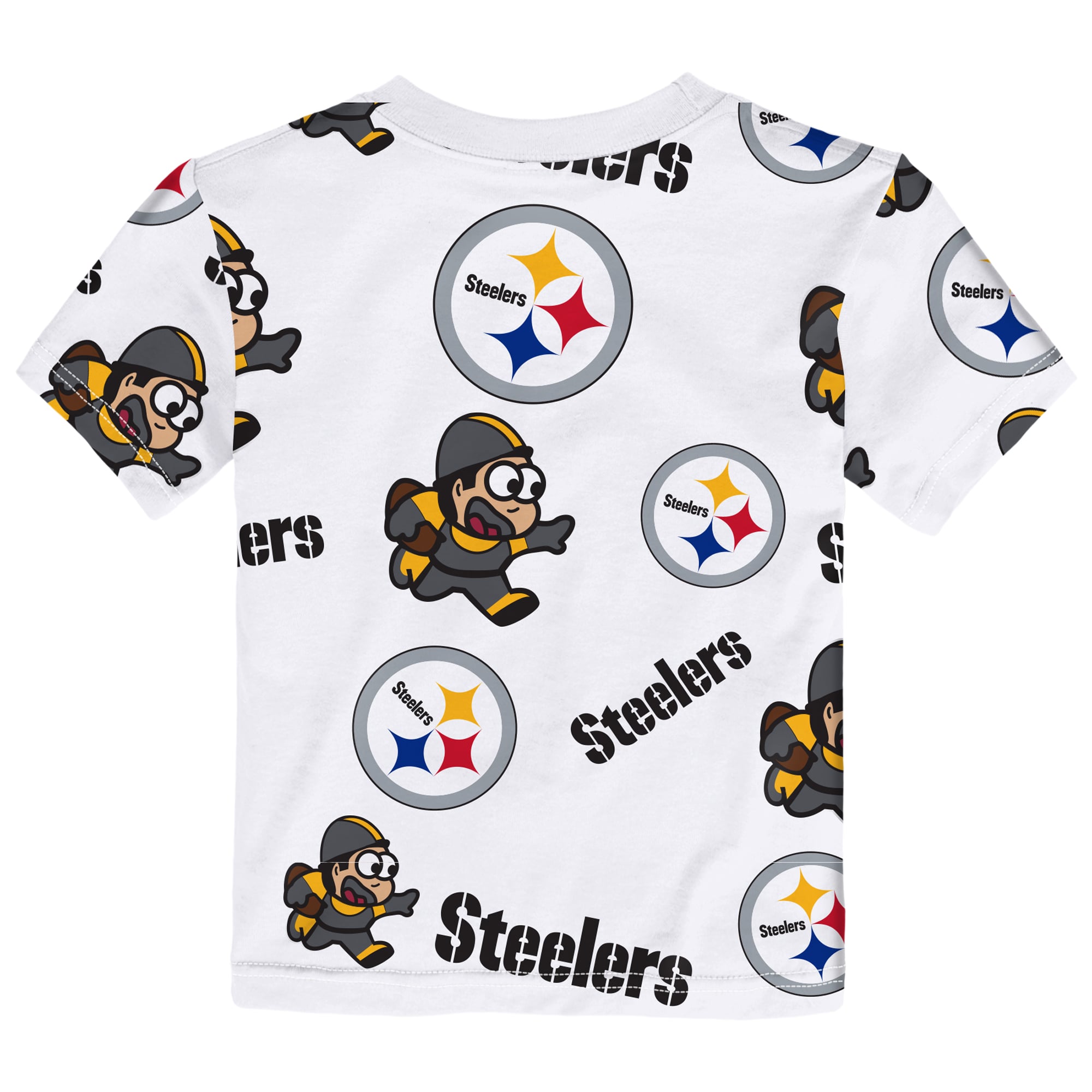 T-shirt de jeu blanc Outerstuff pour tout-petits, mascotte des Steelers Pittsburgh