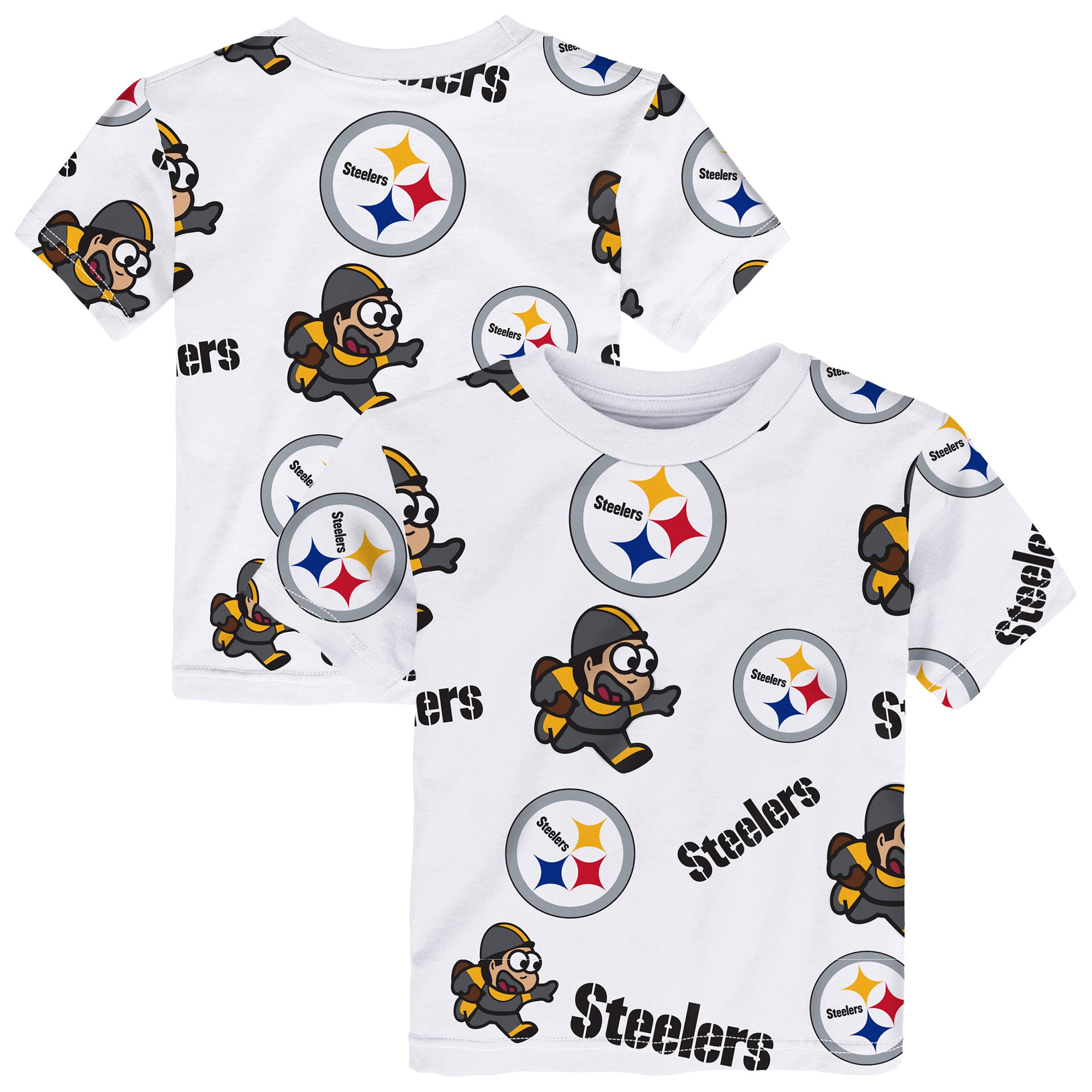 T-shirt de jeu blanc Outerstuff pour tout-petits, mascotte des Steelers Pittsburgh