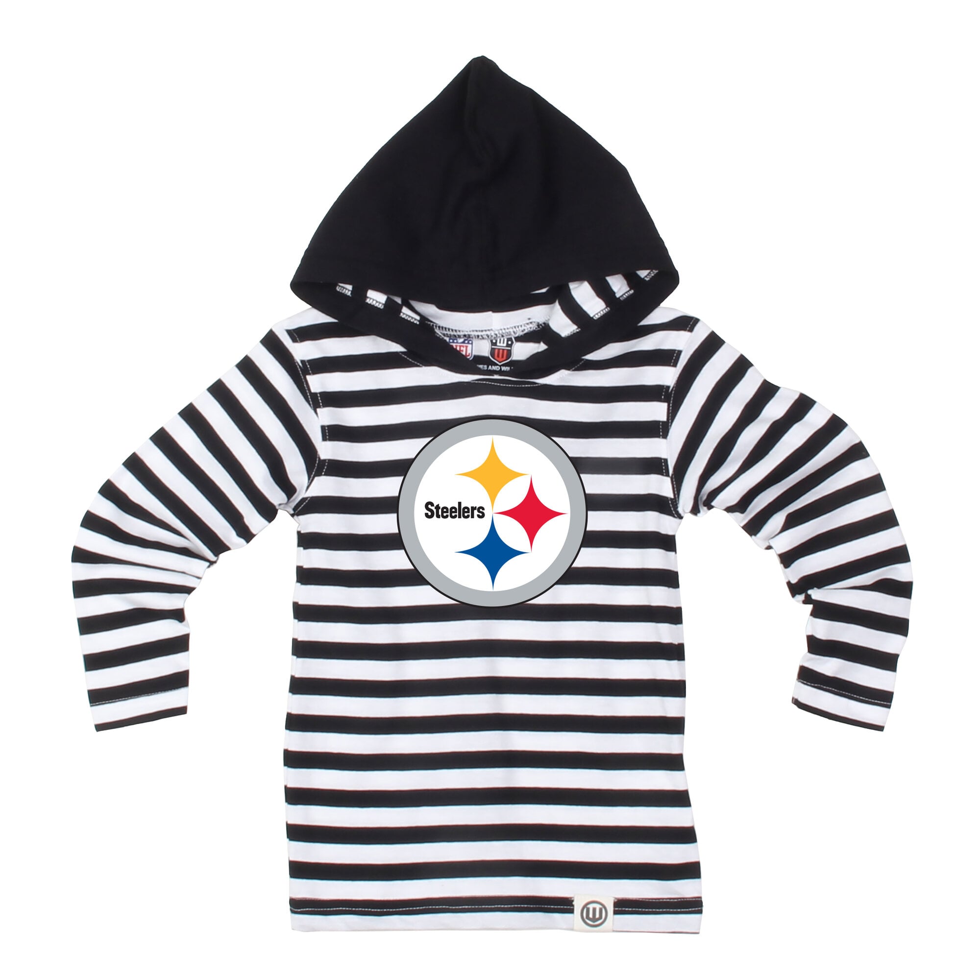 Ensemble pour tout-petit Wes & Willy, haut à manches longues rayé noir Pittsburgh Steelers capuche et pantalon