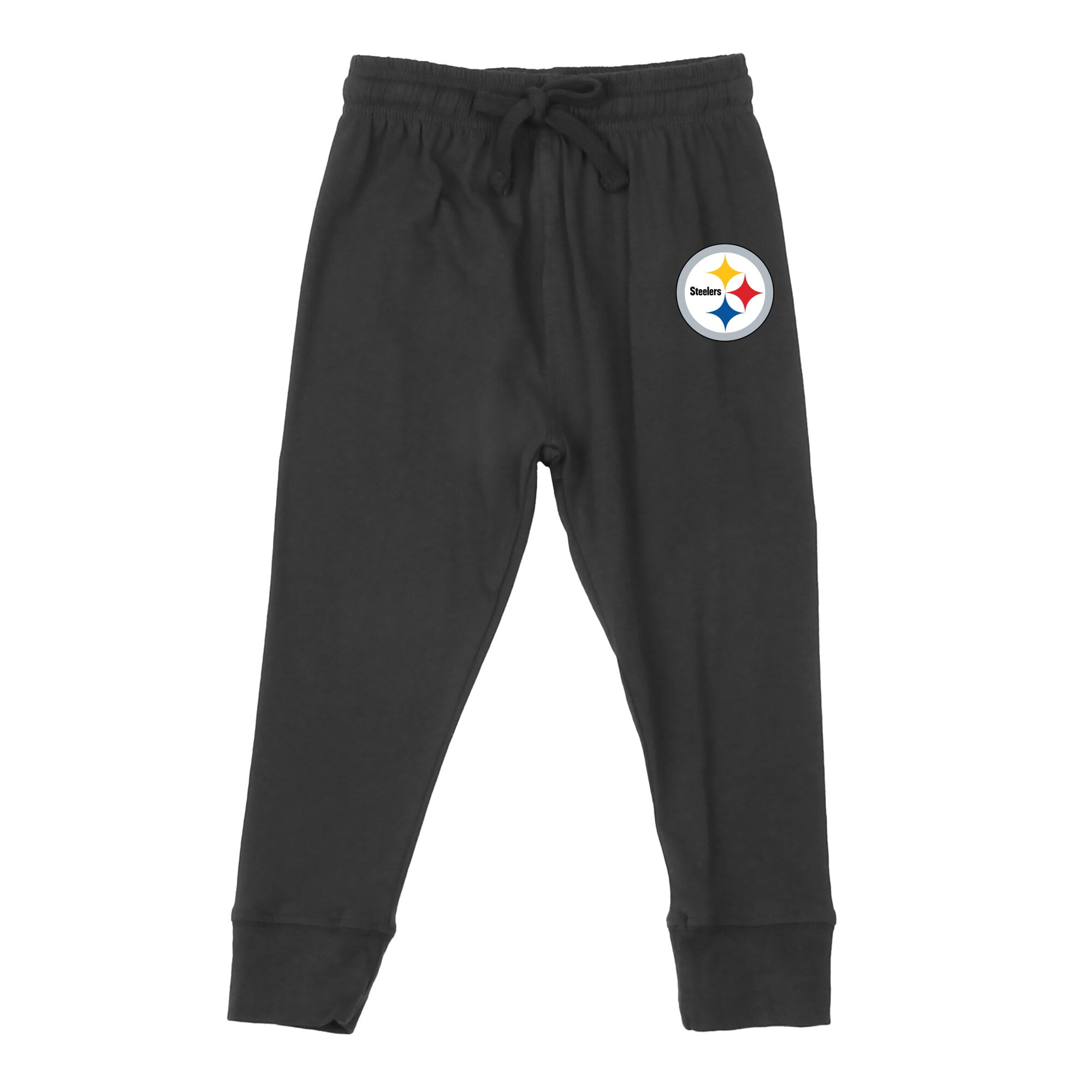 Toddler Wes & Willy Heather Gray/Black Pittsburgh Steelers Henley Hoodie Sweatpants Set
