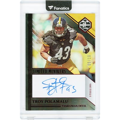 Troy Polamalu Pittsburgh Steelers Autographed 2023 Panini Limited Monikers #MON-TPO #5/10 Card