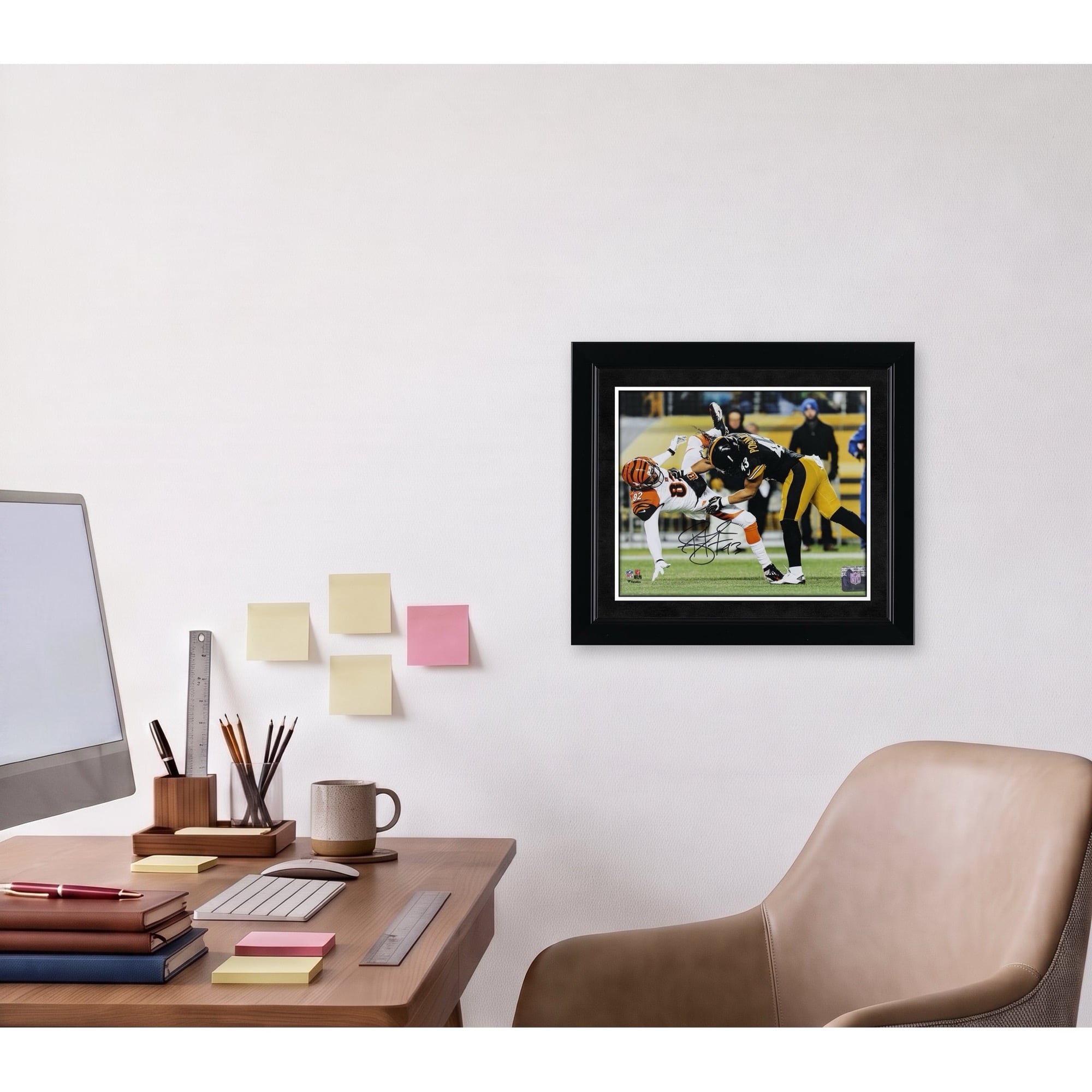 Photo autographiée de Troy Polamalu (Pittsburgh Steelers) - Coup sûr contre les Bengals (8" x 10")