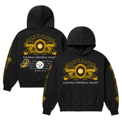 Pittsburgh Steelers Born x Raised Unisex Crest Hoodie - Black
