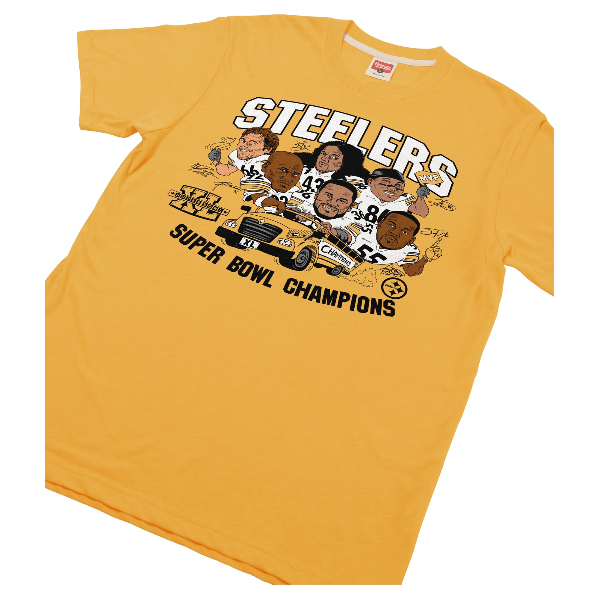 T-shirt unisexe hommage doré Pittsburgh Steelers Super Bowl