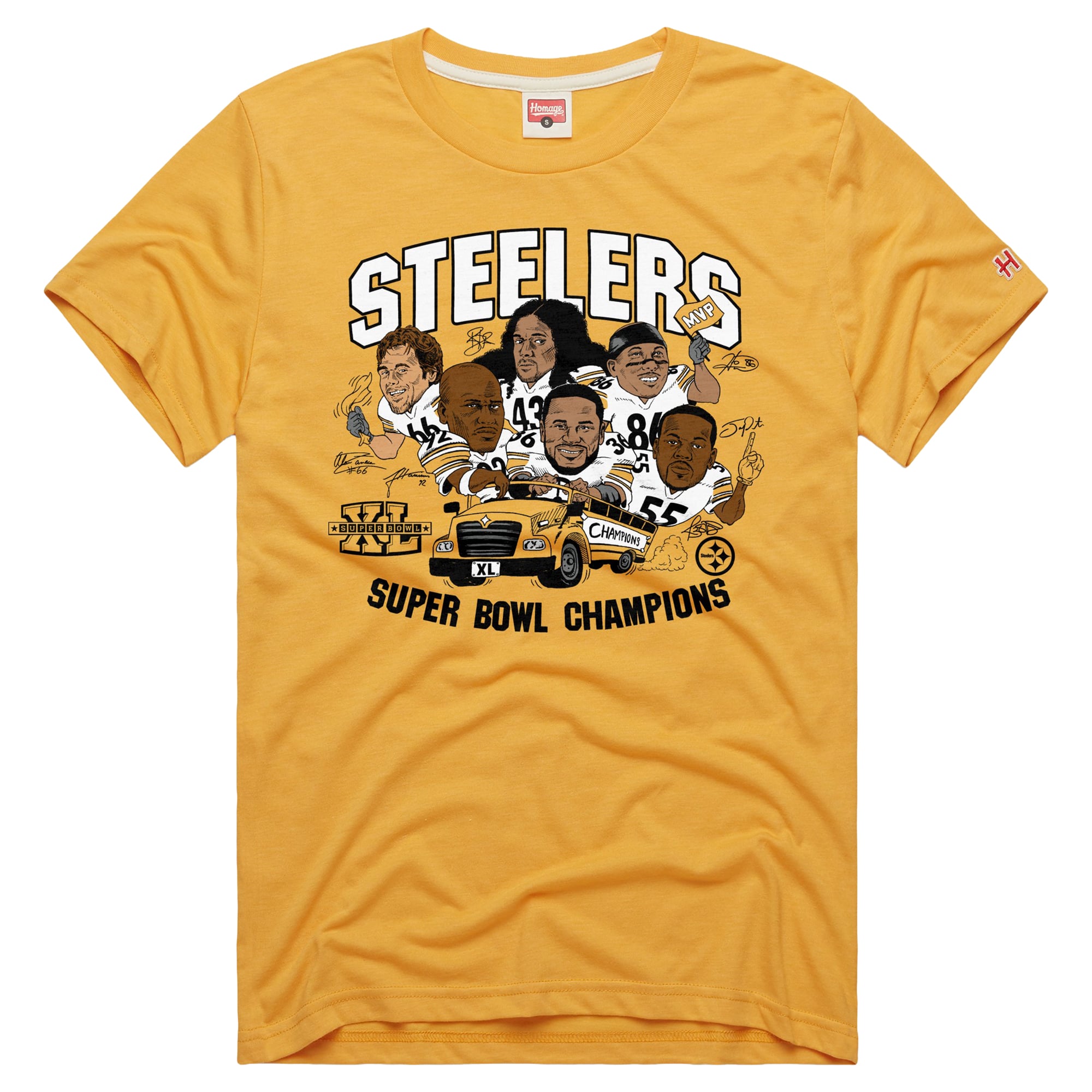 T-shirt unisexe hommage doré Pittsburgh Steelers Super Bowl