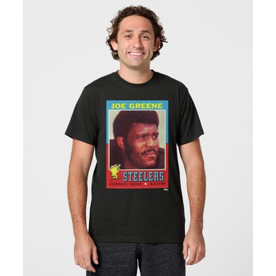 Joe Greene Pittsburgh Steelers Homage Unisex NFL Topps Trading Card Tri-Blend T-Shirt - Charcoal
