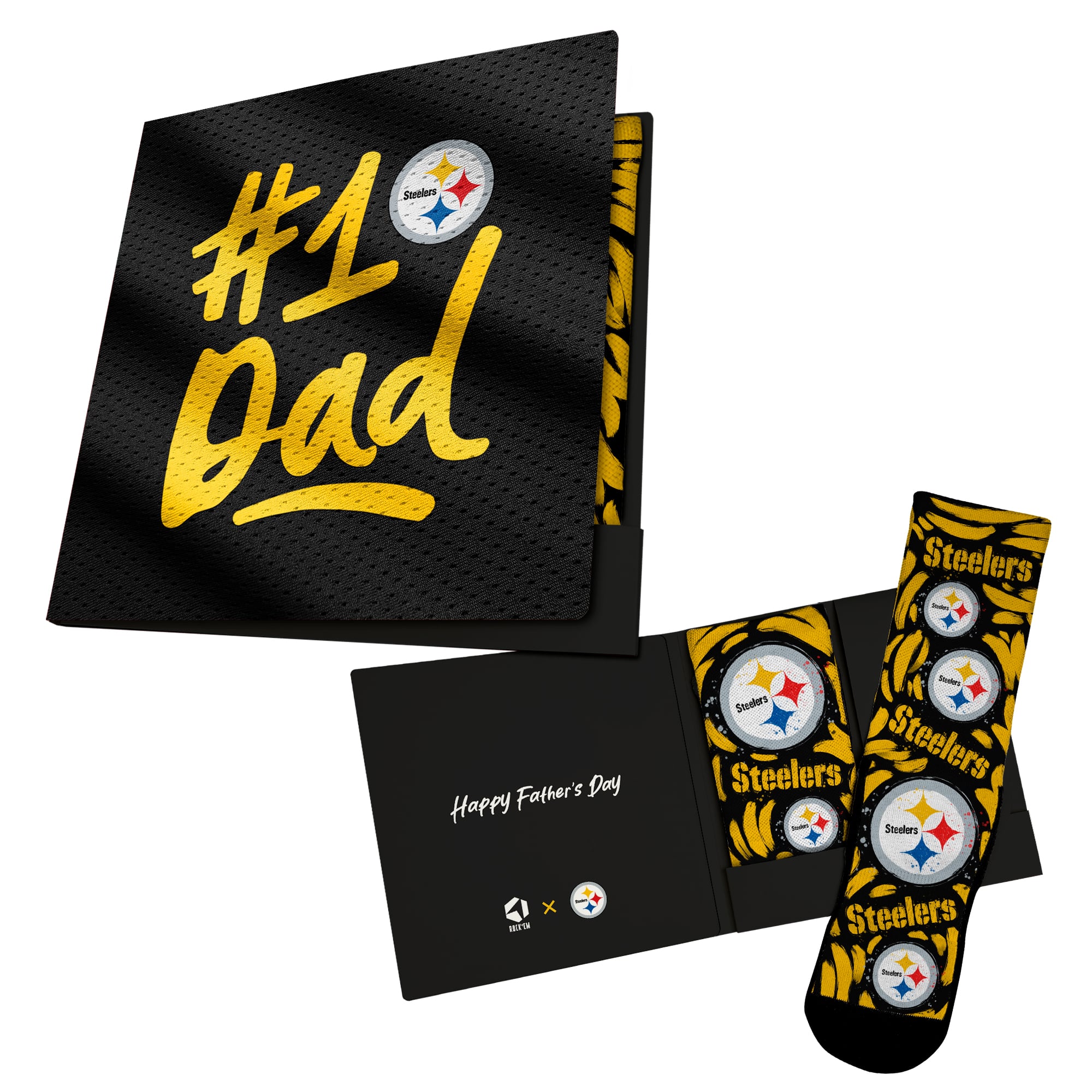 Chaussettes unisexes Rock Em Black Pittsburgh Steelers n°1 Papa