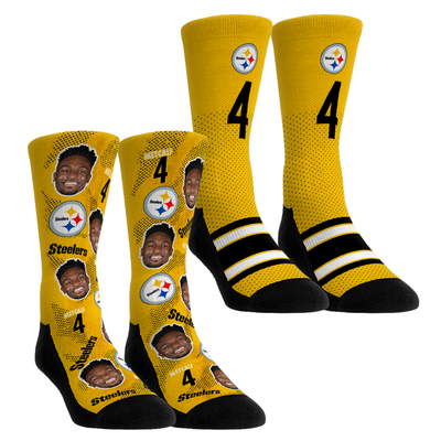 DK Metcalf Pittsburgh Steelers Rock Em Unisex Player Football Guy Two-Pack Crew Sock Set